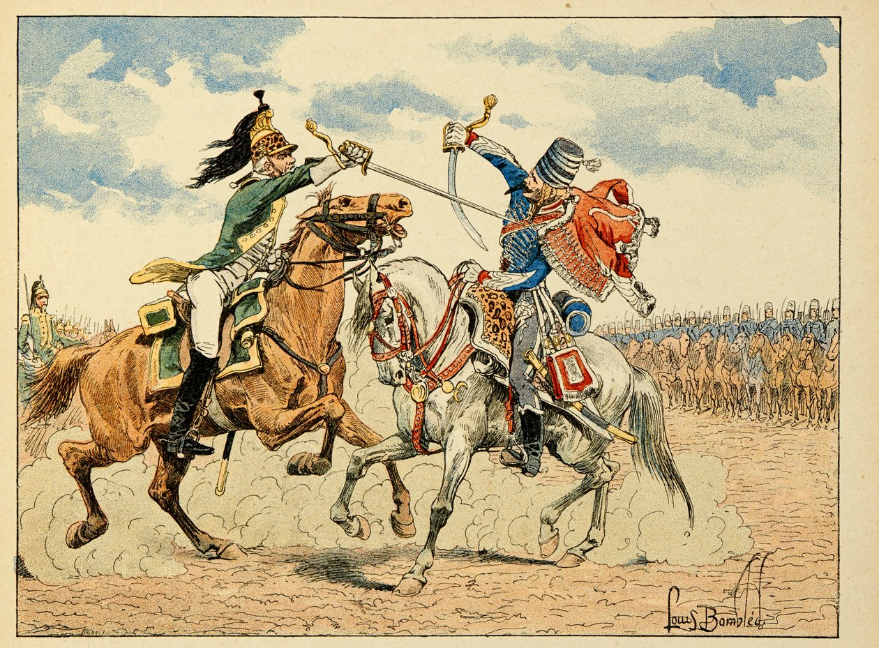 Illustration from the book The Heros of the Siecle, anecdotal recits by Dick de Lonlay and illustrated by Louis Bombled by Louis Charles Bombled