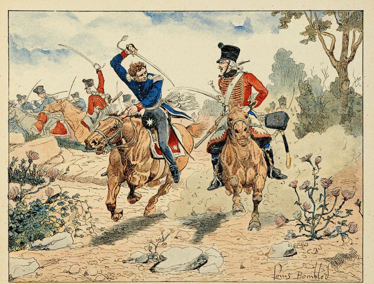 Illustration taken from the book "The Heroes of the Century", anecdotal recits by Dick de Lonlay and illustrated by Louis Bombled (1862-1927) by Louis Charles Bombled