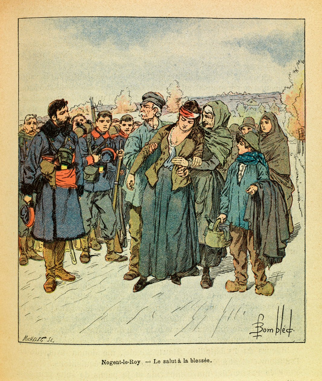 In December 1870, at Nogent le Roy, the Salvation of Soldiers to Civil Wounded by Louis Charles Bombled