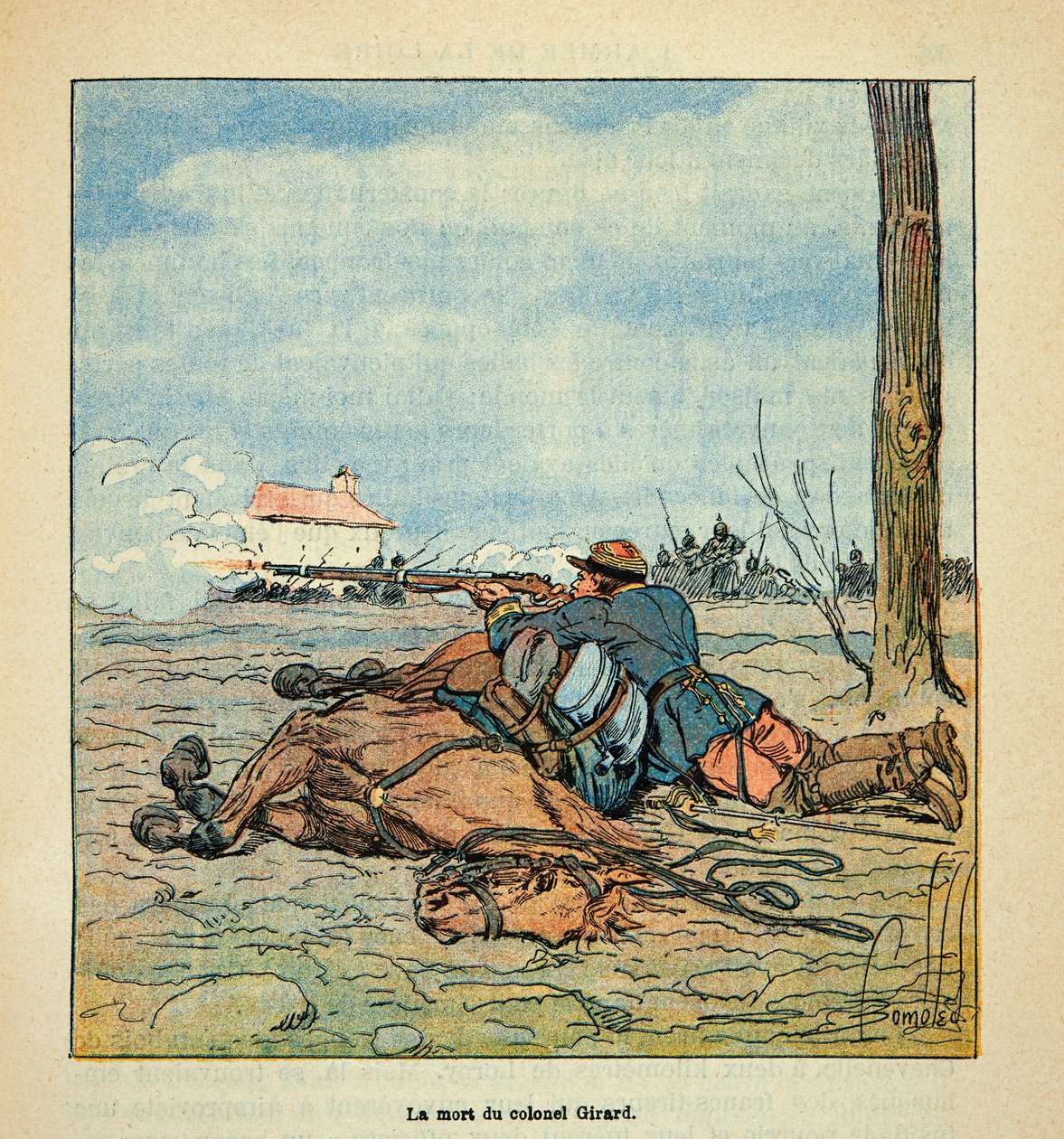 Death of Colonel Girard during the fighting of Neuville aux Bois in November 1870 by Louis Charles Bombled