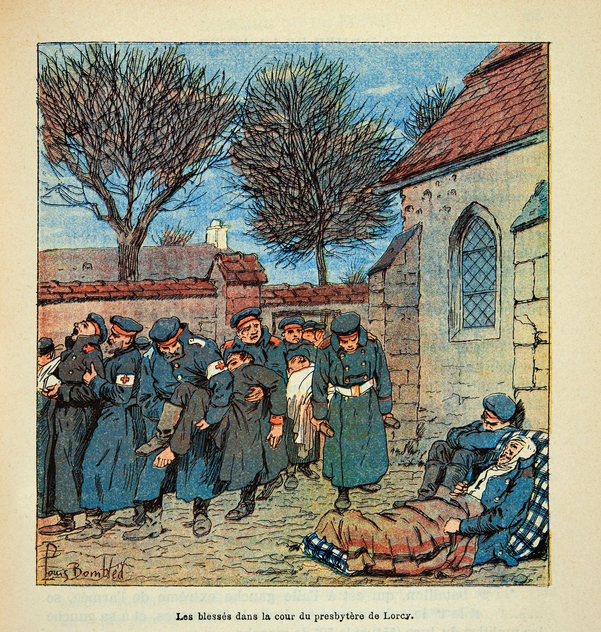 The Army of the Loire: The German Wounded in the Courtyard of the Presbytery of Lorcy During the Battle of Beaune La Rolande in November 1870 by Louis Charles Bombled