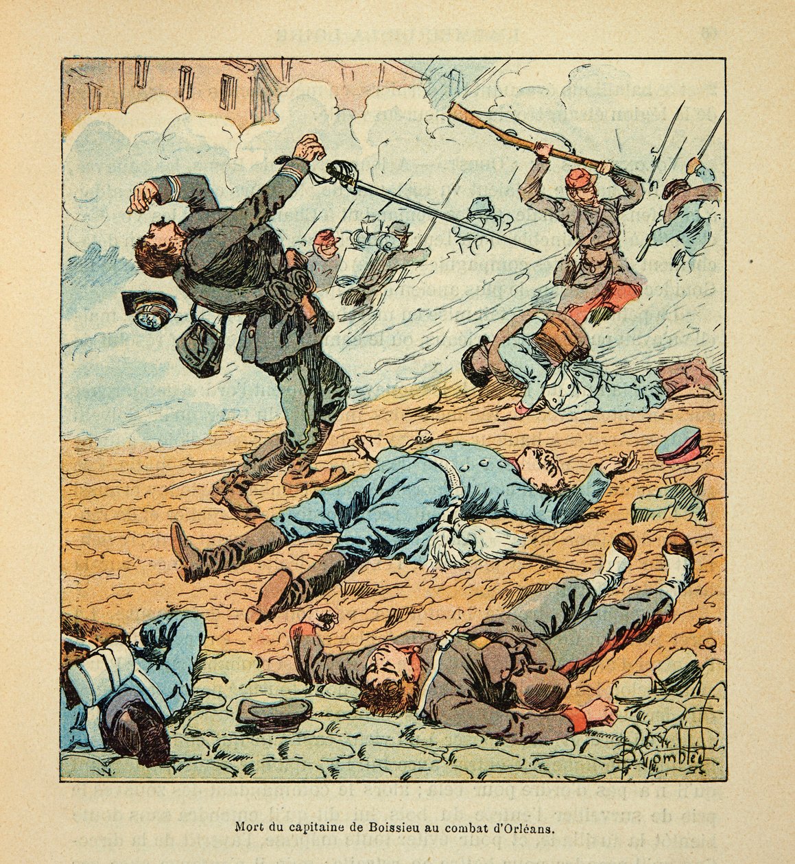 Death of Captain De Boissieu during the fighting of Orleans on 11 October 1870 by Louis Charles Bombled