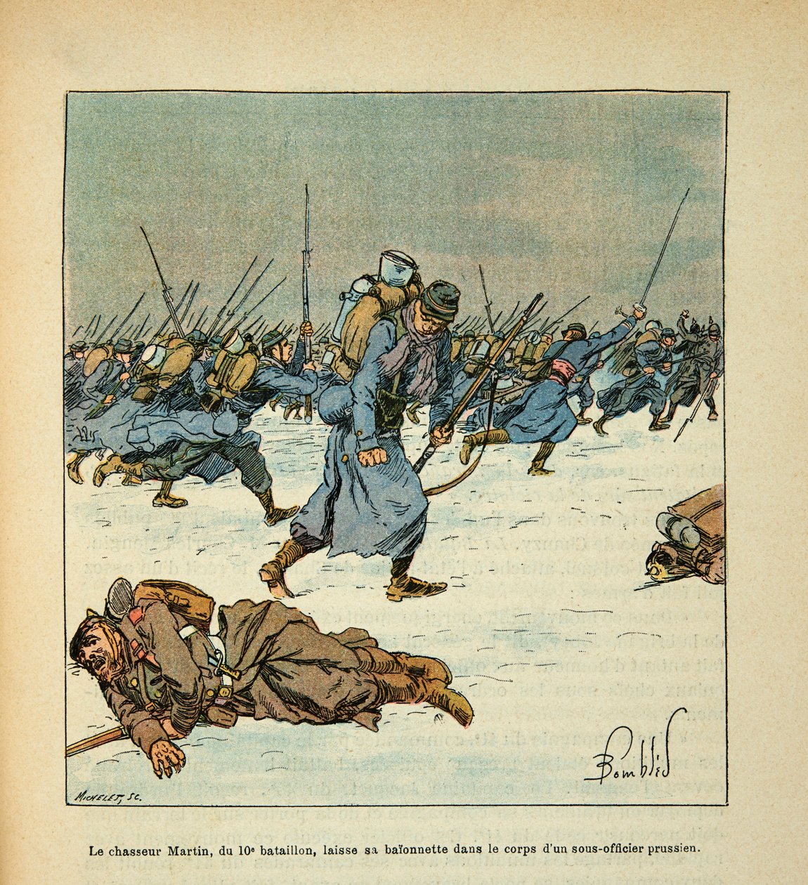 The Army of the Loire by Eugene Sergent, Illustrated by Louis Bombled: Battle of Le Mans, January 1871, Private Collection by Louis Charles Bombled