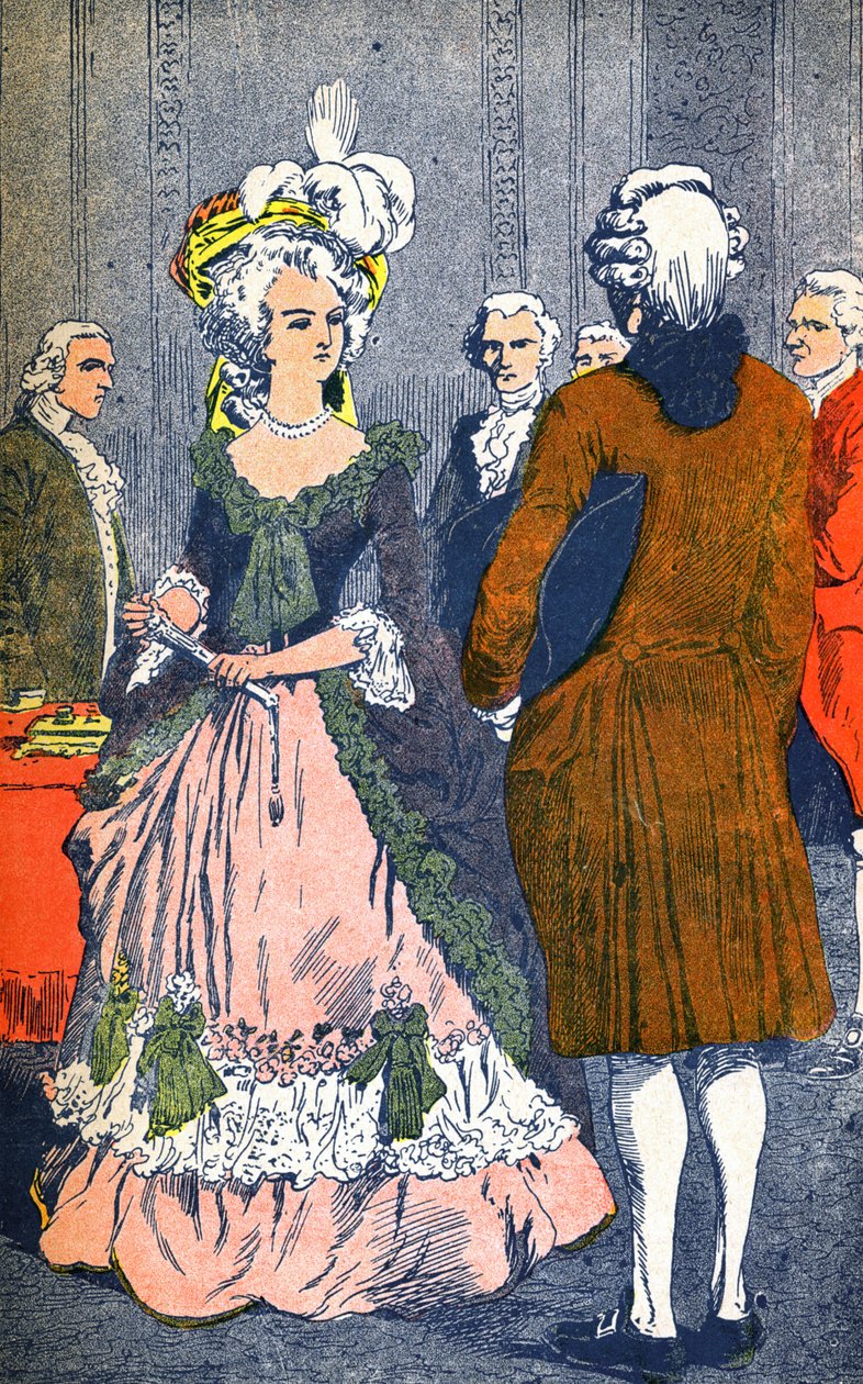 Marie Antoinette and Augeard by Louis Charles Bombled