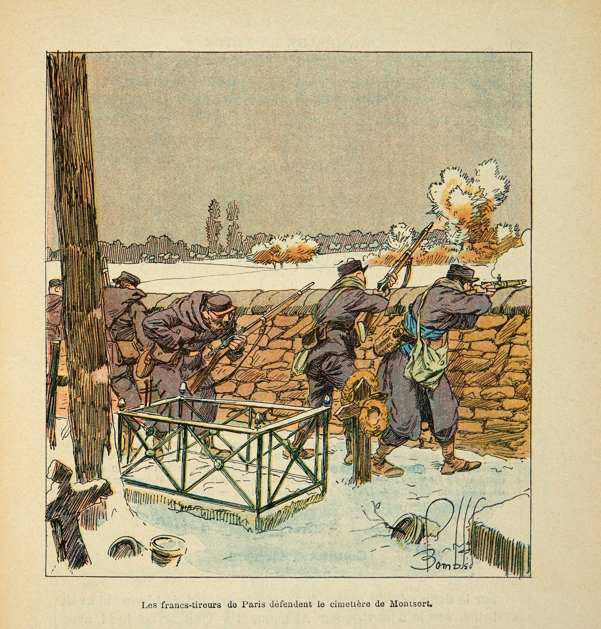The Army of the Loire: The French Shooters of Paris Defend the Cemetery of Montsort (Alencon) in January 1871 by Louis Charles Bombled