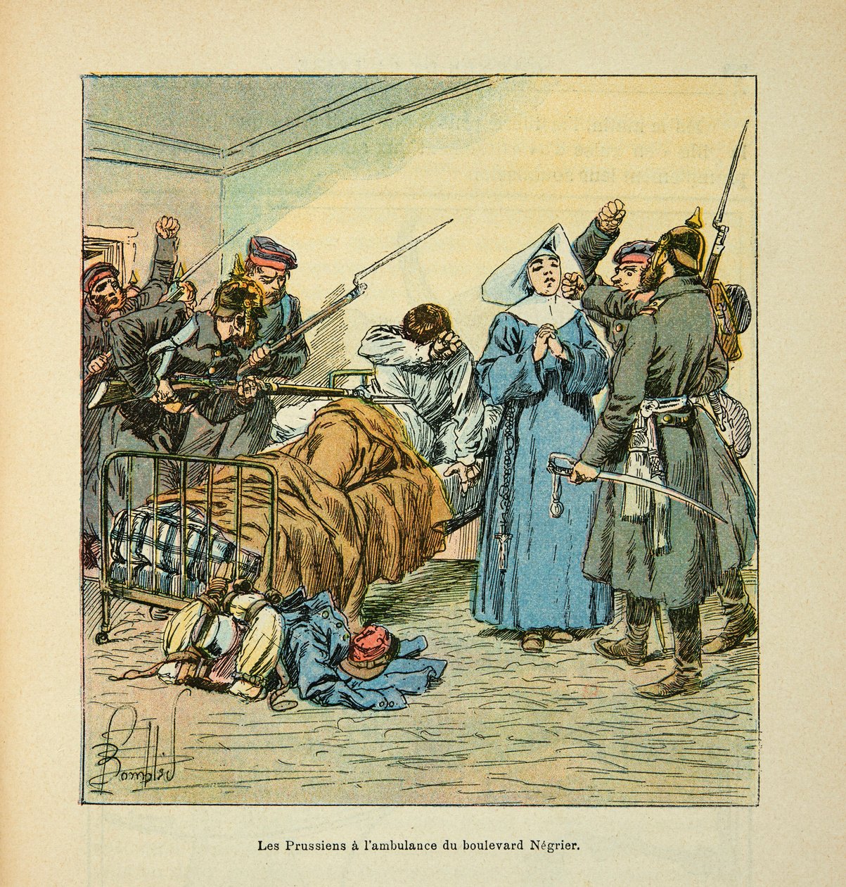 The Army of the Loire: Prussians at the Ambulance of Boulevard Negrier au Mans in January 1871 by Louis Charles Bombled