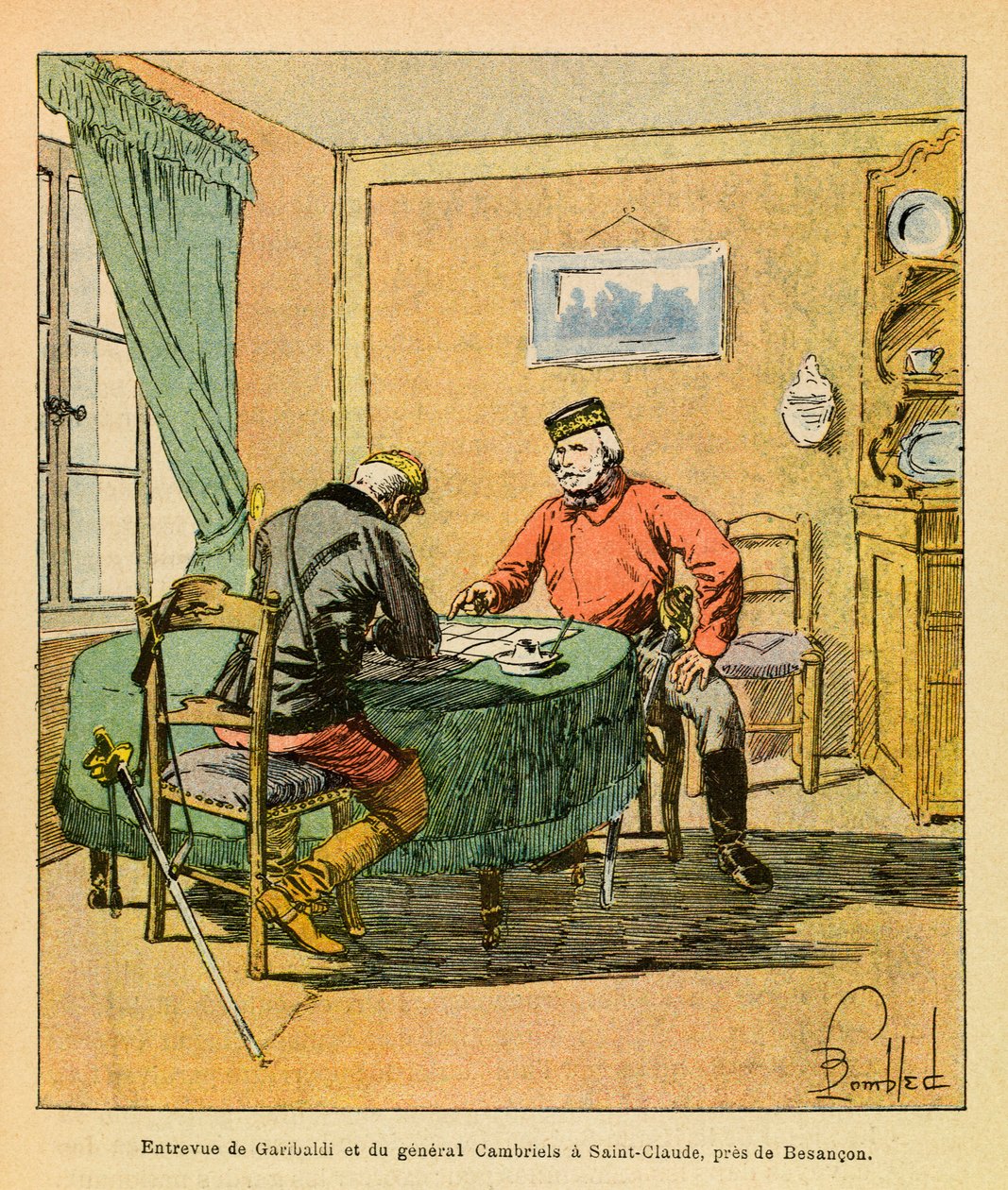 The Eastern Army: Interview of Garibaldi and General Cambriels at Saint Claude near Besancon in October 1870 by Louis Charles Bombled