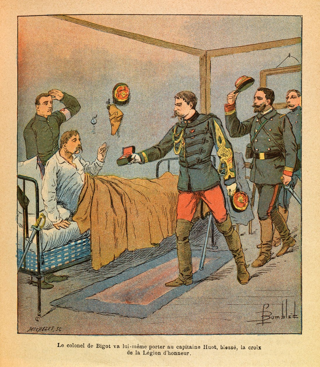 The Eastern Army of Eugene Sergeant, Illustrated by Louis Bombled: Colonel De Bigot Brought the Cross of the Legion of Honour by Louis Charles Bombled