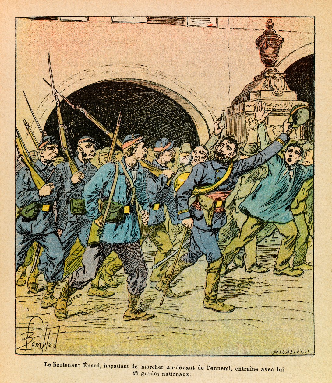 The Eastern Army: Lieutenant Enard Leading the National Guard During the Fighting at Epinal in October 1870 by Louis Charles Bombled