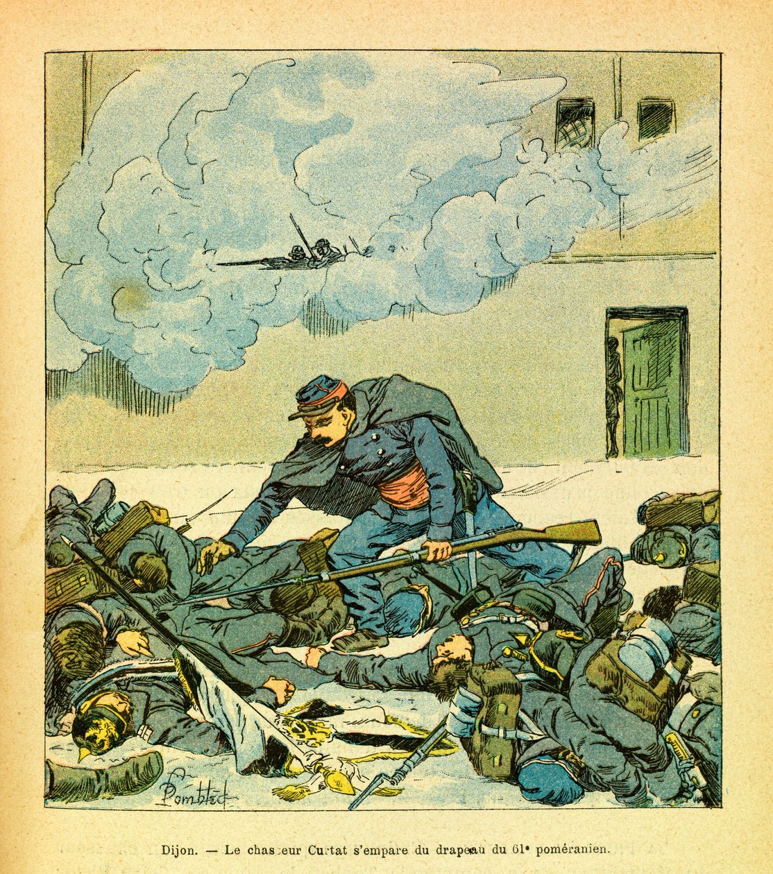 Dijon, January 1871, the hunter Victor Curtat seized the flag of 61 Pomeranian by Louis Charles Bombled
