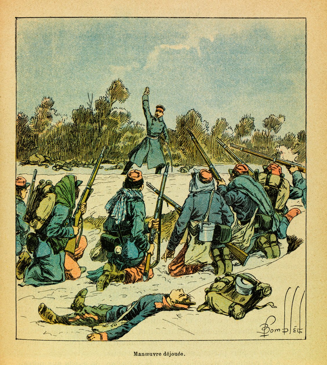 January 1871, Hericourt, the French against the Prussians by Louis Charles Bombled