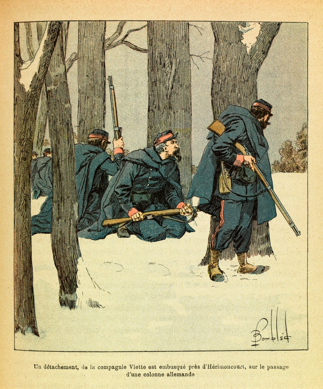 January 1871, a detachment of the Viette Company was ambushed near Herimoncourt, on the passage of a German column by Louis Charles Bombled
