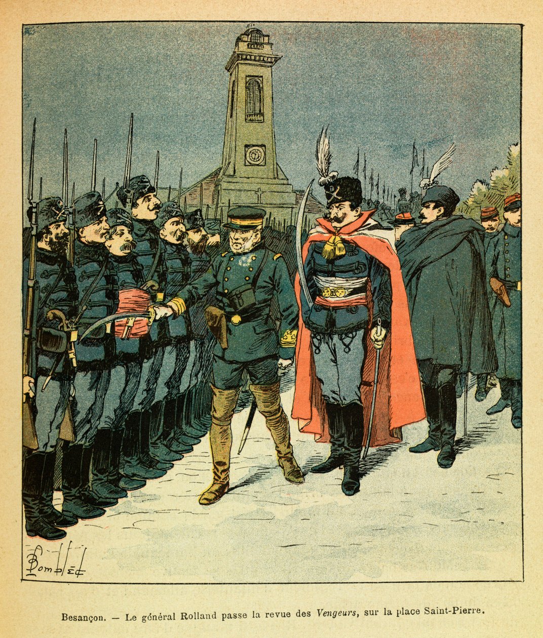 In Besancon, General Rolland reviews the 
