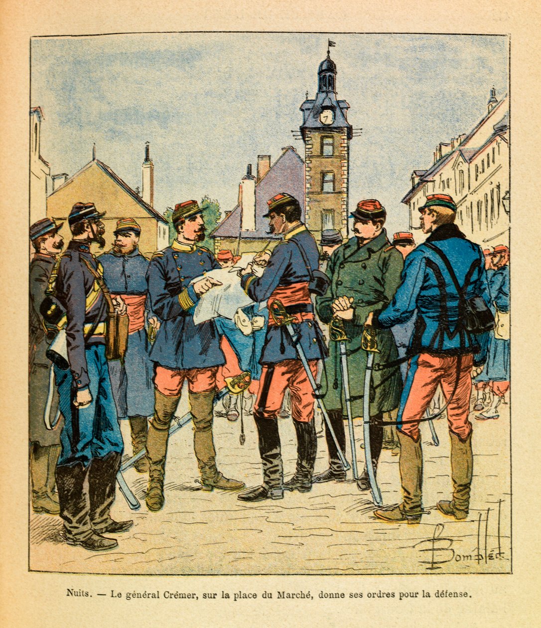 The Eastern Army of Eugene Sergeant, Illustrated by Louis Bombled: Battle of Nuits Saint Georges by Louis Charles Bombled