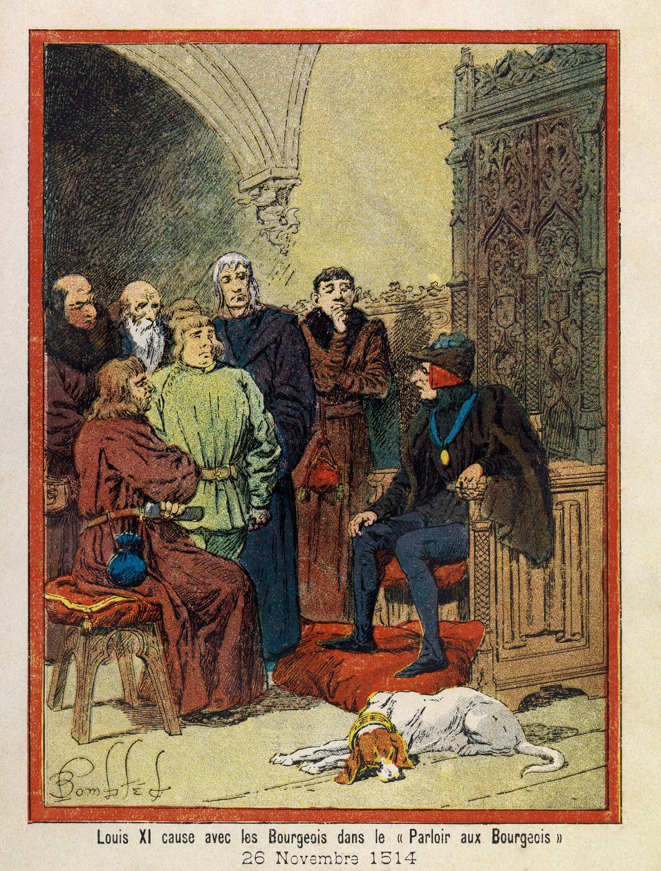 The Grand Journees of the Hotel de Ville de Paris by A. Mercier, illustrated by Louis Bombled (1862-1927): On November 26 by Louis Charles Bombled
