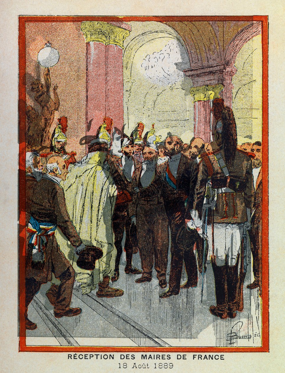 The Grand Journees of the Hotel de Ville de Paris by A. Mercier, Illustrated by Louis Bombled: August 18 by Louis Charles Bombled