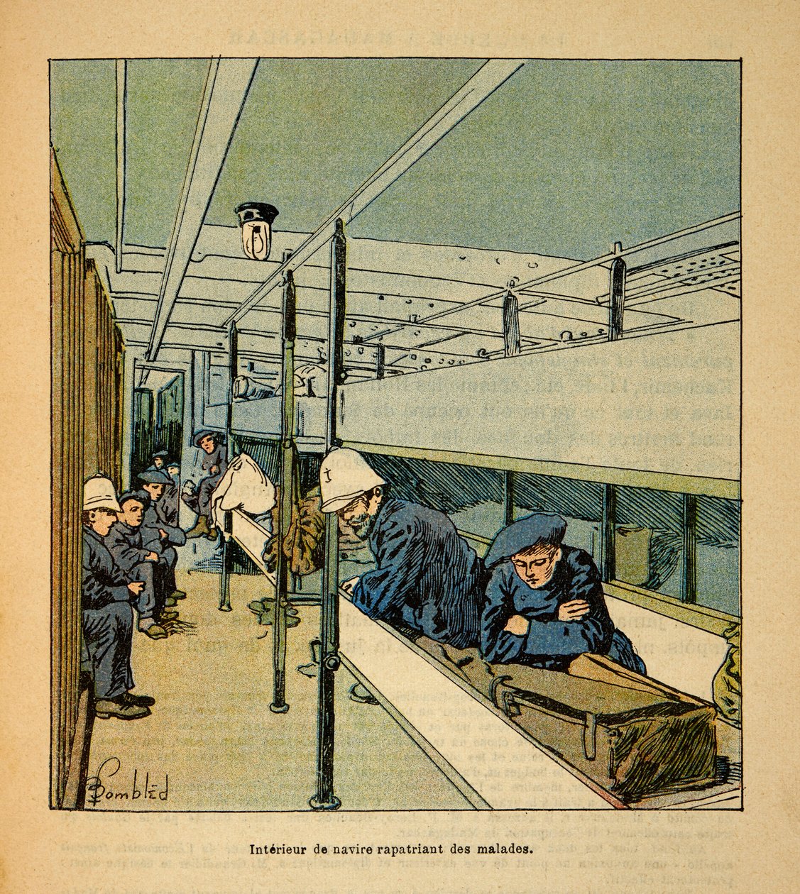 The War in Madagascar: Interior of a Hospital Ship Repatriating Sick Soldiers, Private Collection by Louis Charles Bombled
