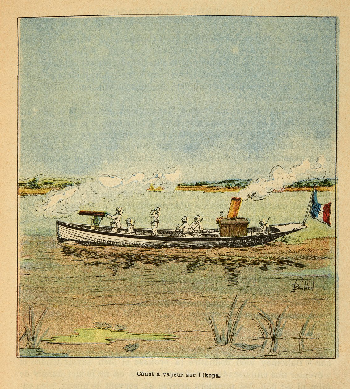 The War in Madagascar: French Canonniere on the Ikopa River in Madagascar in 1895, Private Collection by Louis Charles Bombled