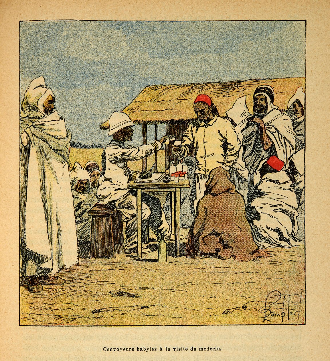 Convoyeurs Kabiles, Visit of a Military Doctor by Louis Charles Bombled