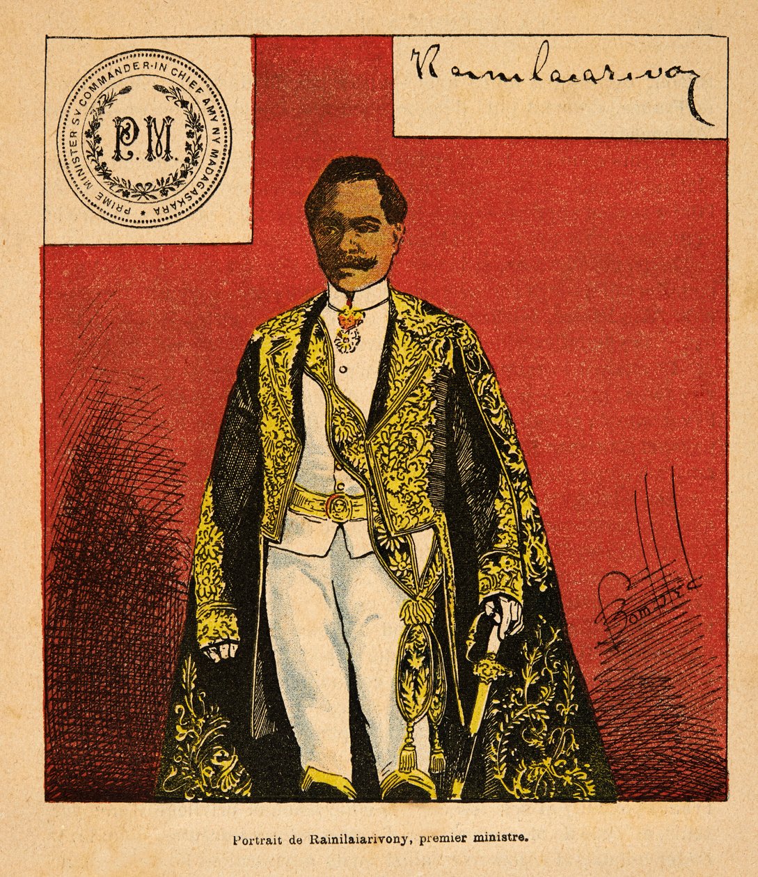 Portrait of Prime Minister Rainilaiarivony (1828-1896) by Louis Charles Bombled