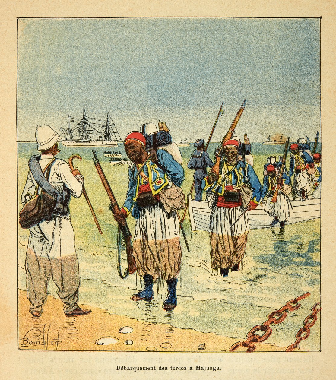 The War in Madagascar: Debarquement des Turcos at Majunga by Louis Charles Bombled