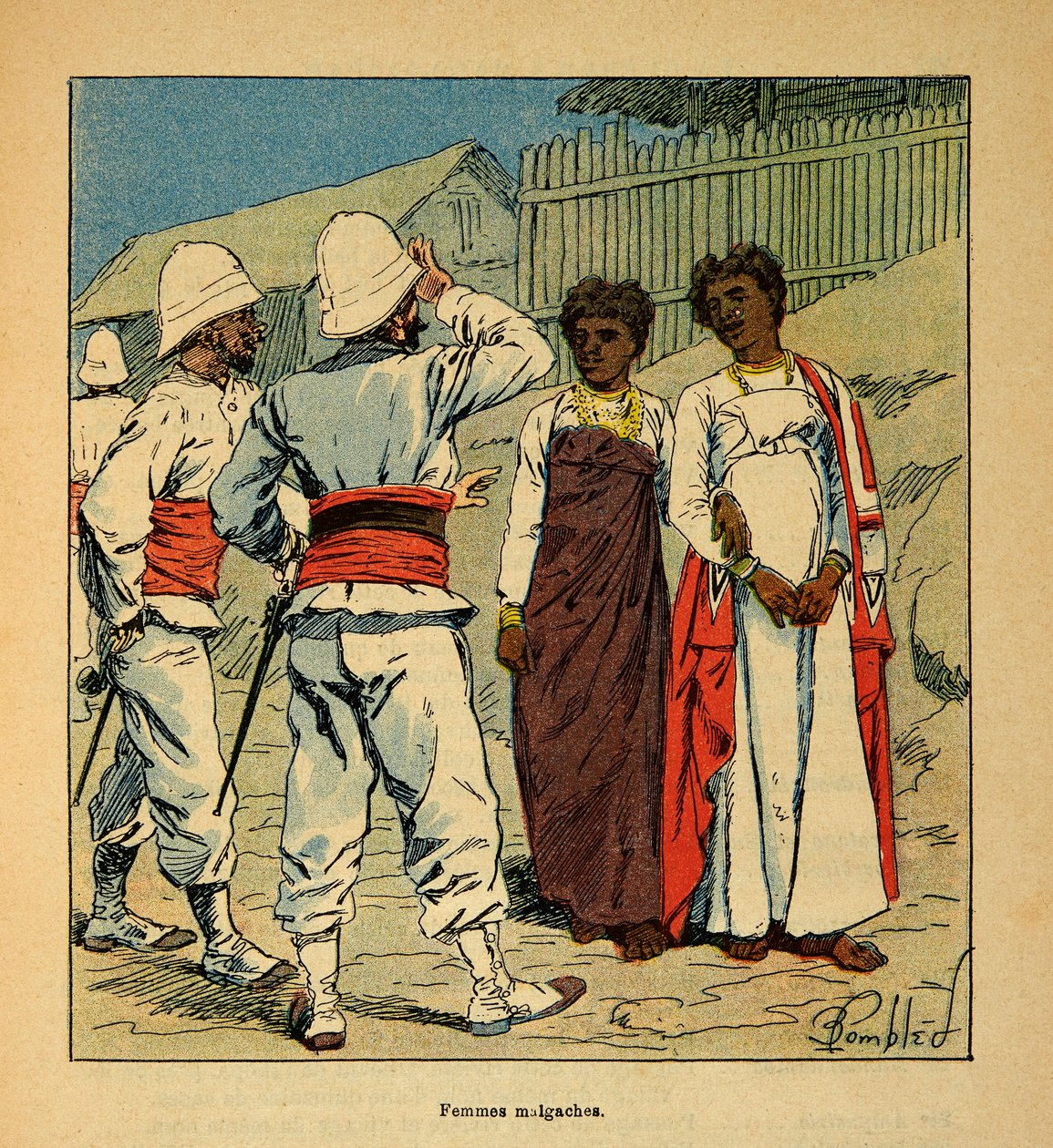 The War in Madagascar: French Soldiers Sympathizing with Malagasy Women by Louis Charles Bombled