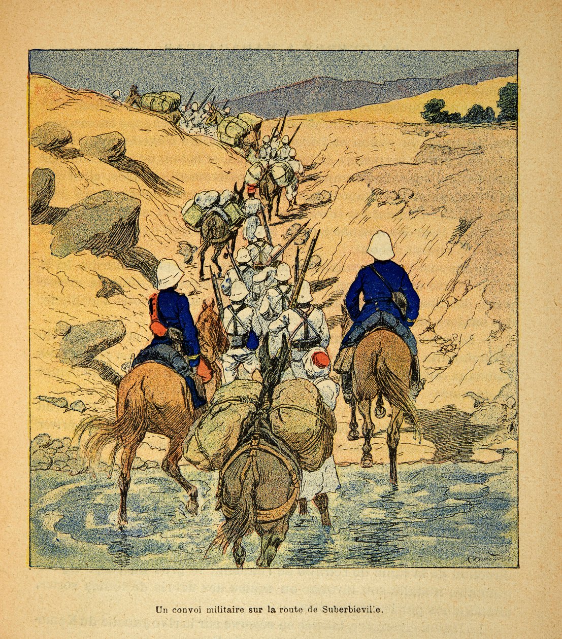 The War in Madagascar: A Military Convoy on the Road to Suberbieville in 1895 by Louis Charles Bombled