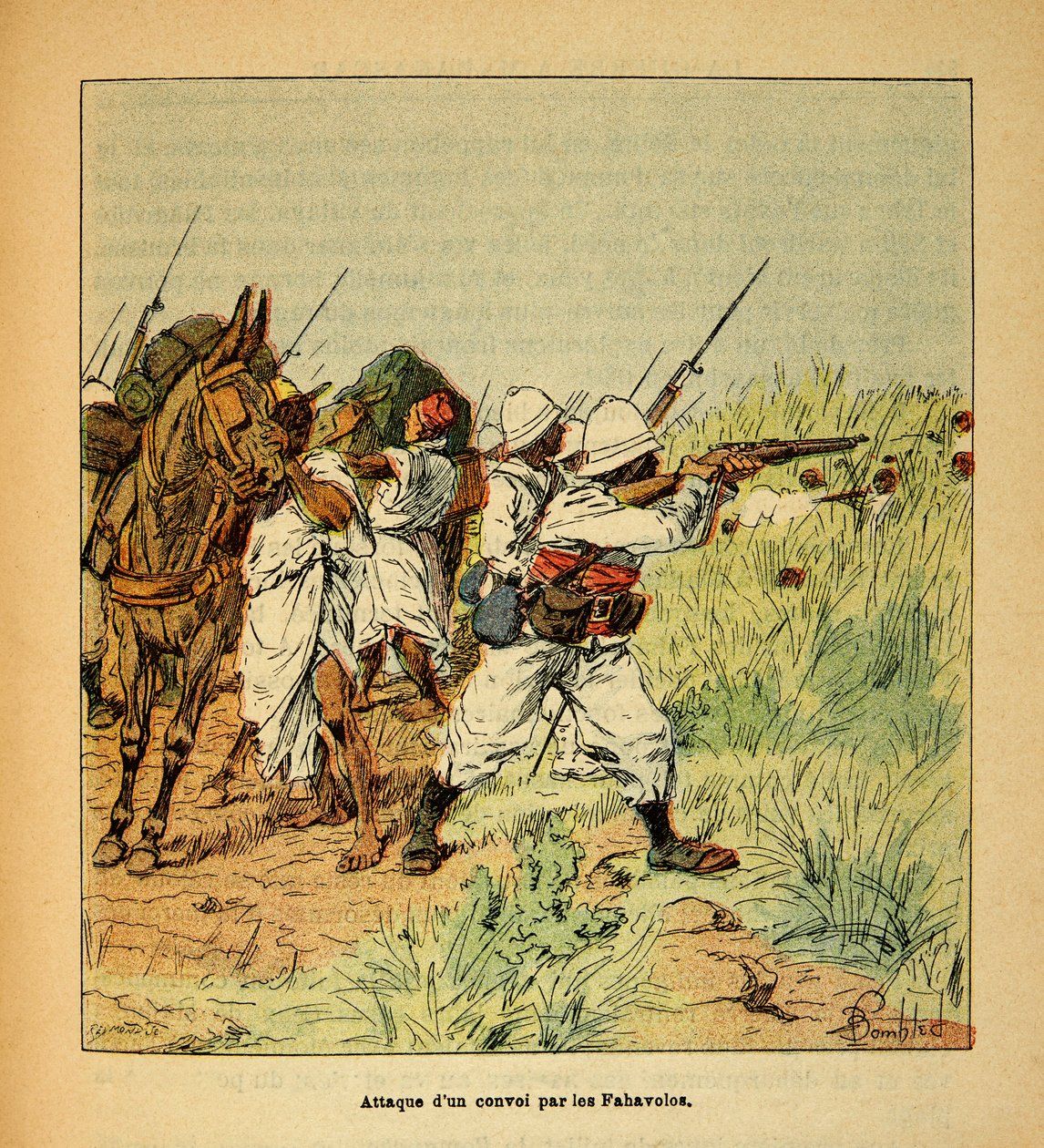 The War in Madagascar: Attack of a Military Convoy by the Fahavolos by Louis Charles Bombled