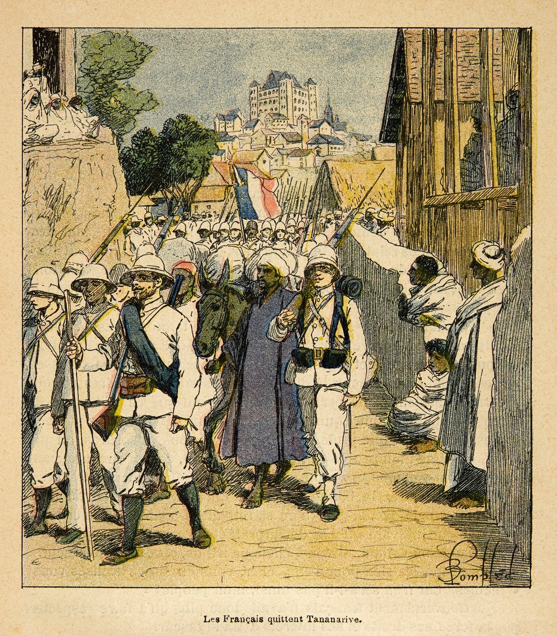 The French Army in Tananarive in 1895 by Louis Charles Bombled