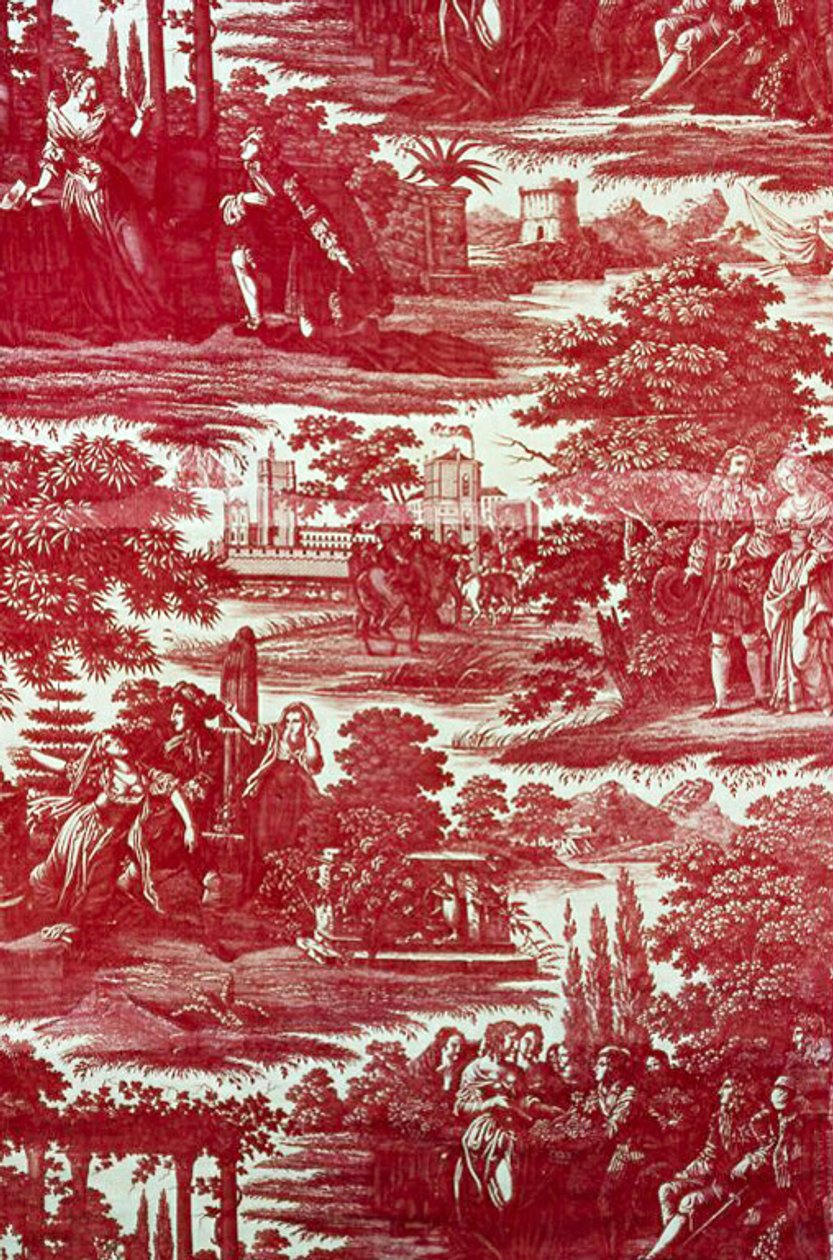 Louis XIV and Mademoiselle de La Vallière (Furnishing Fabric) by Louis Charles Ruotte