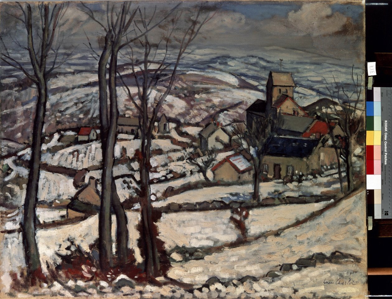 Village in Morvan under the snow by Louis Charlot