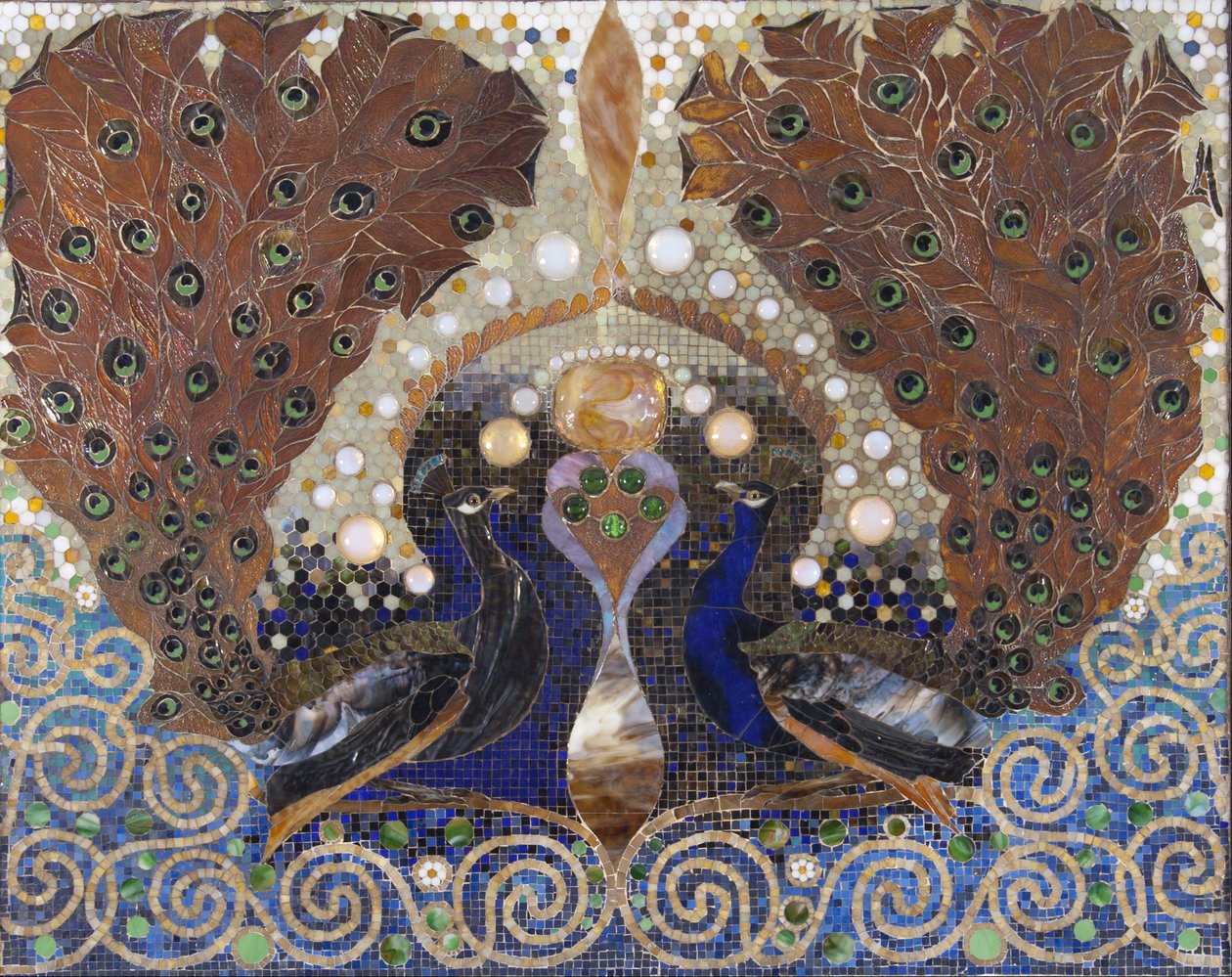 Peacock Mosaic from entrance hall of the Henry O. Havemeyer house, New York by Louis Comfort Tiffany