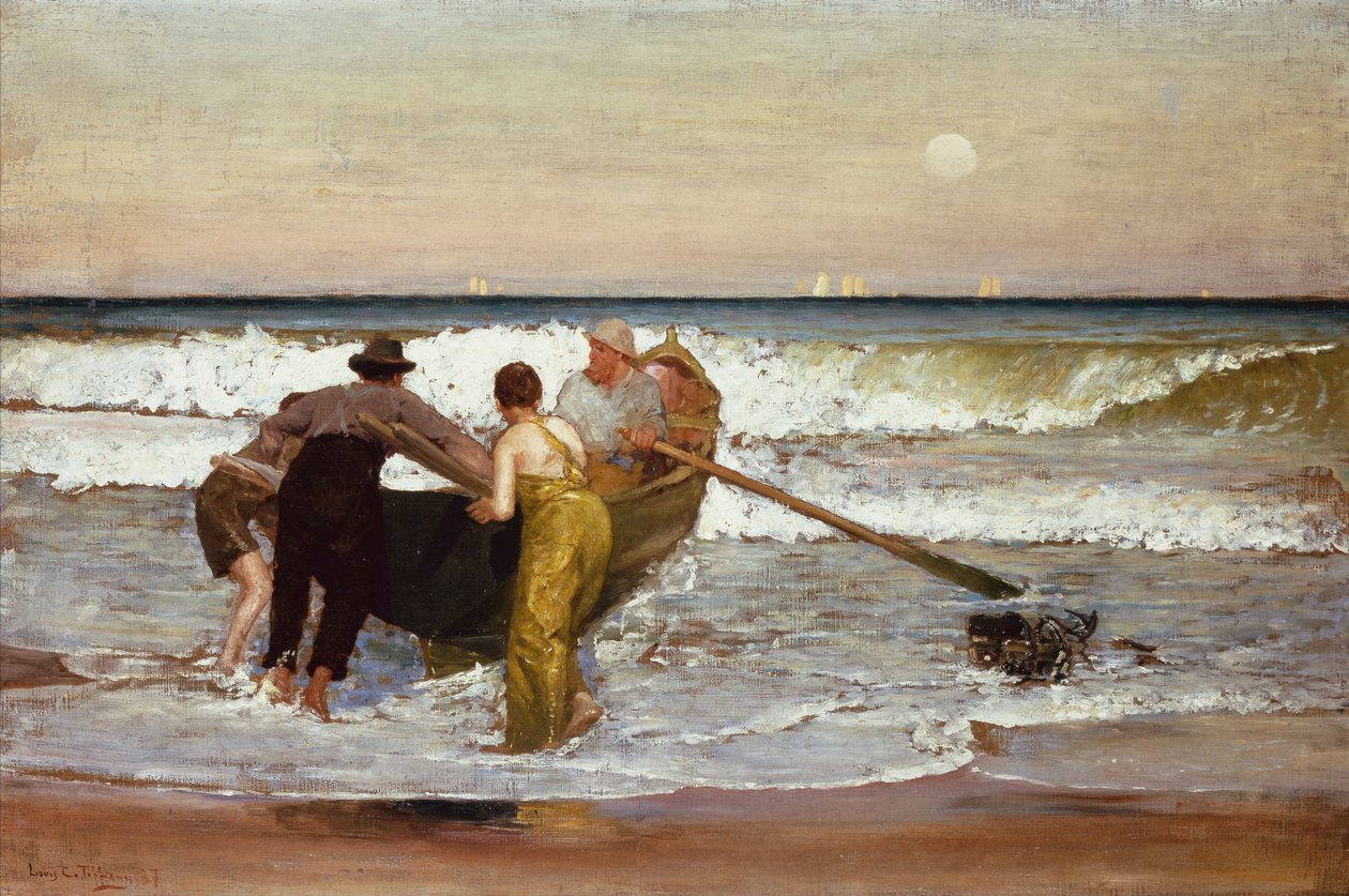 Pushing off the Boat, Sea Bright, New Jersey by Louis Comfort Tiffany