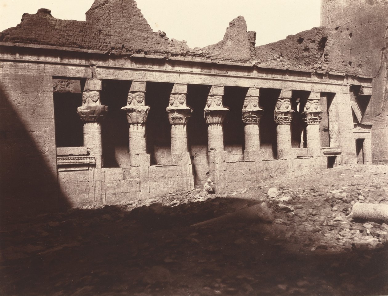Philae, Inner Court, West Colonnade, 1859/1860 by Louis de Clercq
