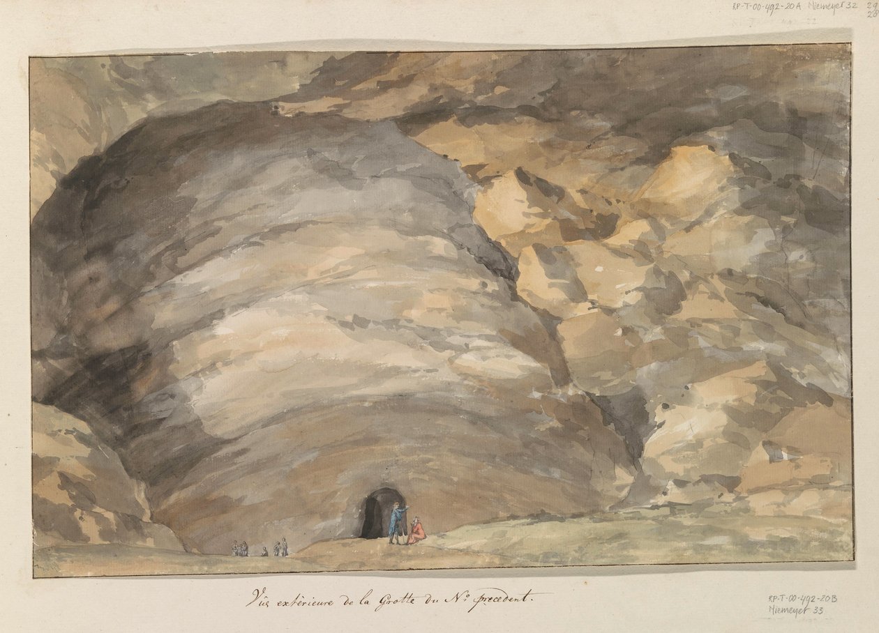 Exterior of Santa Maria Capella Cave (Voyage en Italie, en Sicile et à Malte - 1778) by Louis Ducros