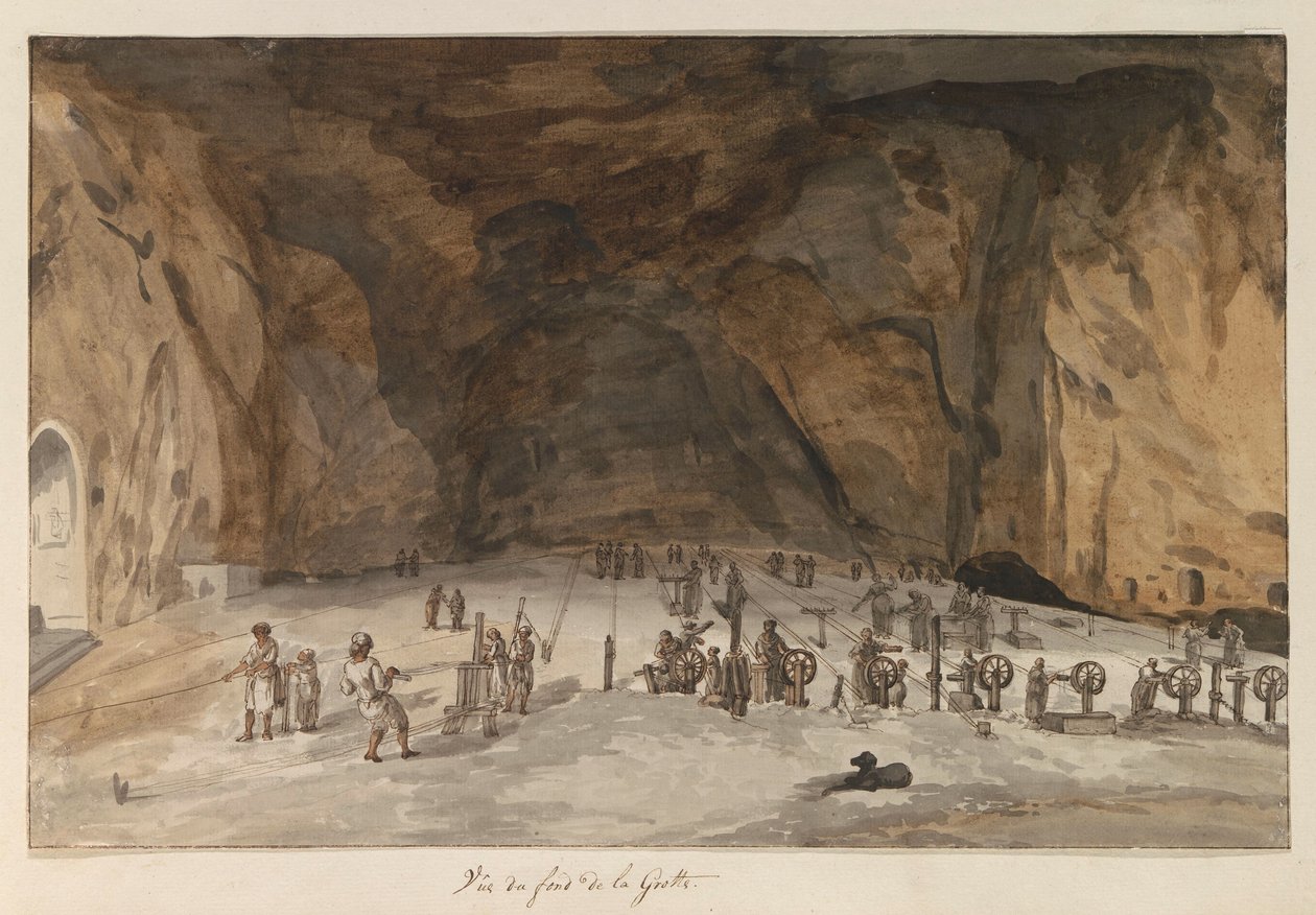 Interior of Santa Maria Capella Grotto (Voyage en Italie, en Sicile et à Malte - 1778) by Louis Ducros