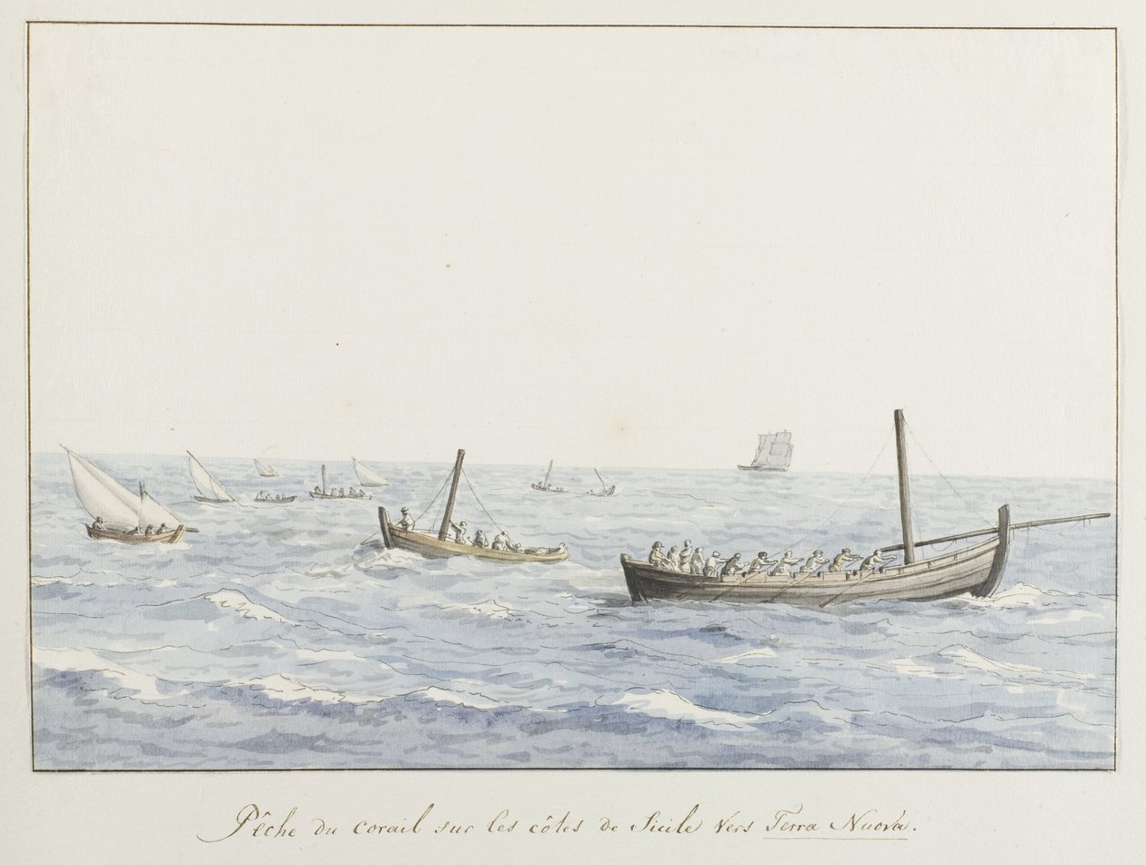 Coral Fishers off the Coast of Sicily near Terra Nuova by Louis Ducros