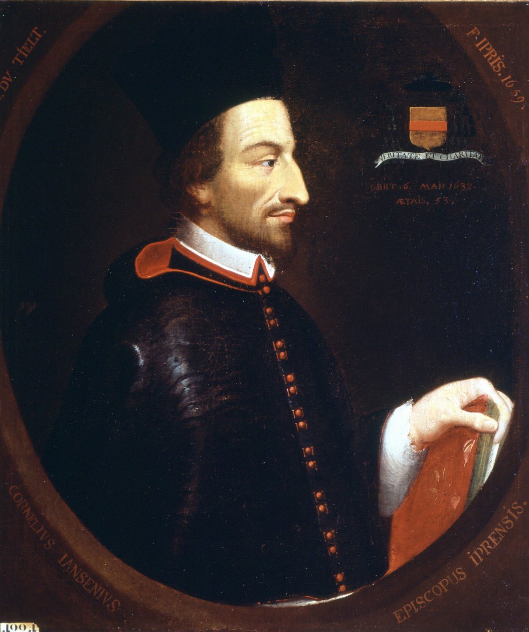 Portrait of Jansenius by F. Ipris by Louis Dutielt