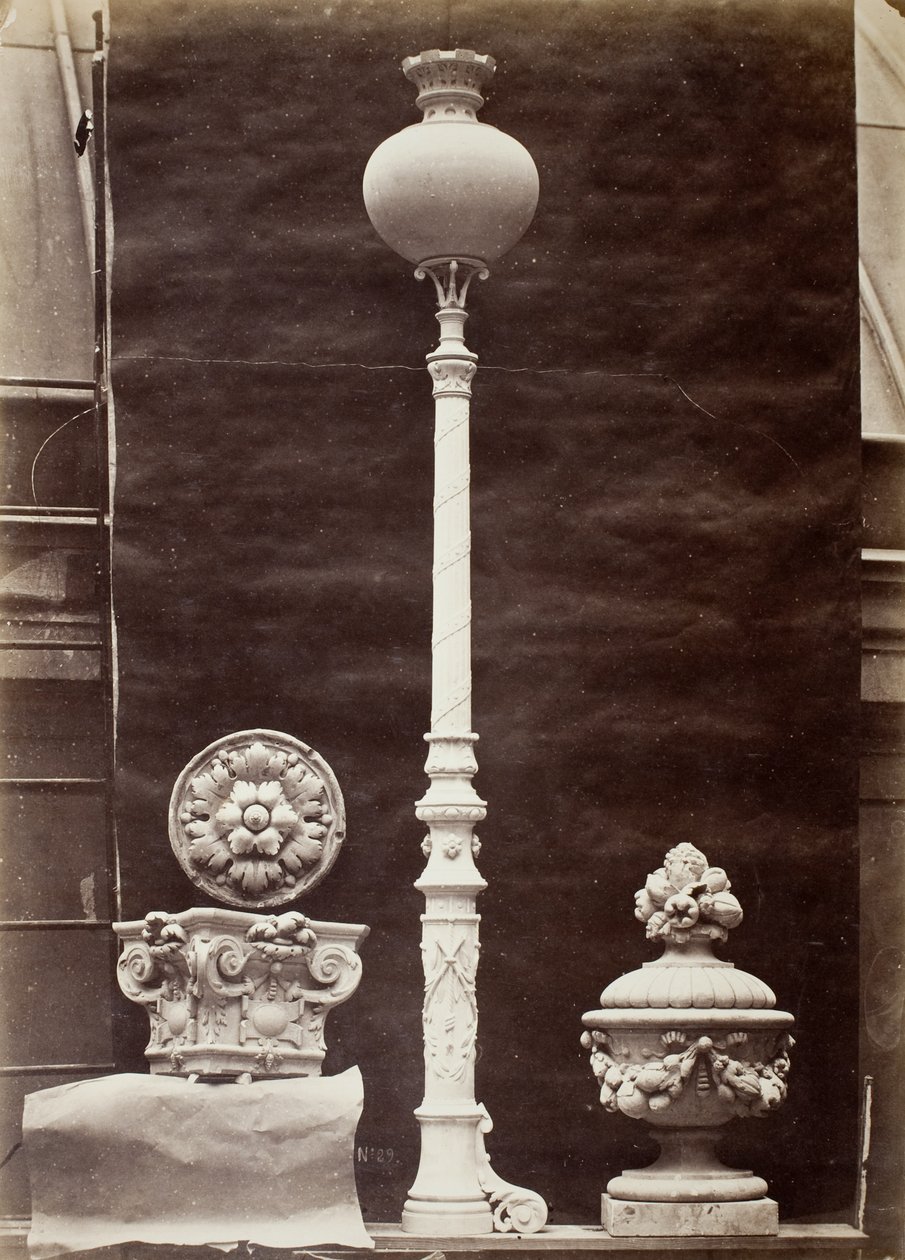 Interior Details and Candelabra, Théâtre du Vaudeville, Paris by Louis Emile Durandelle