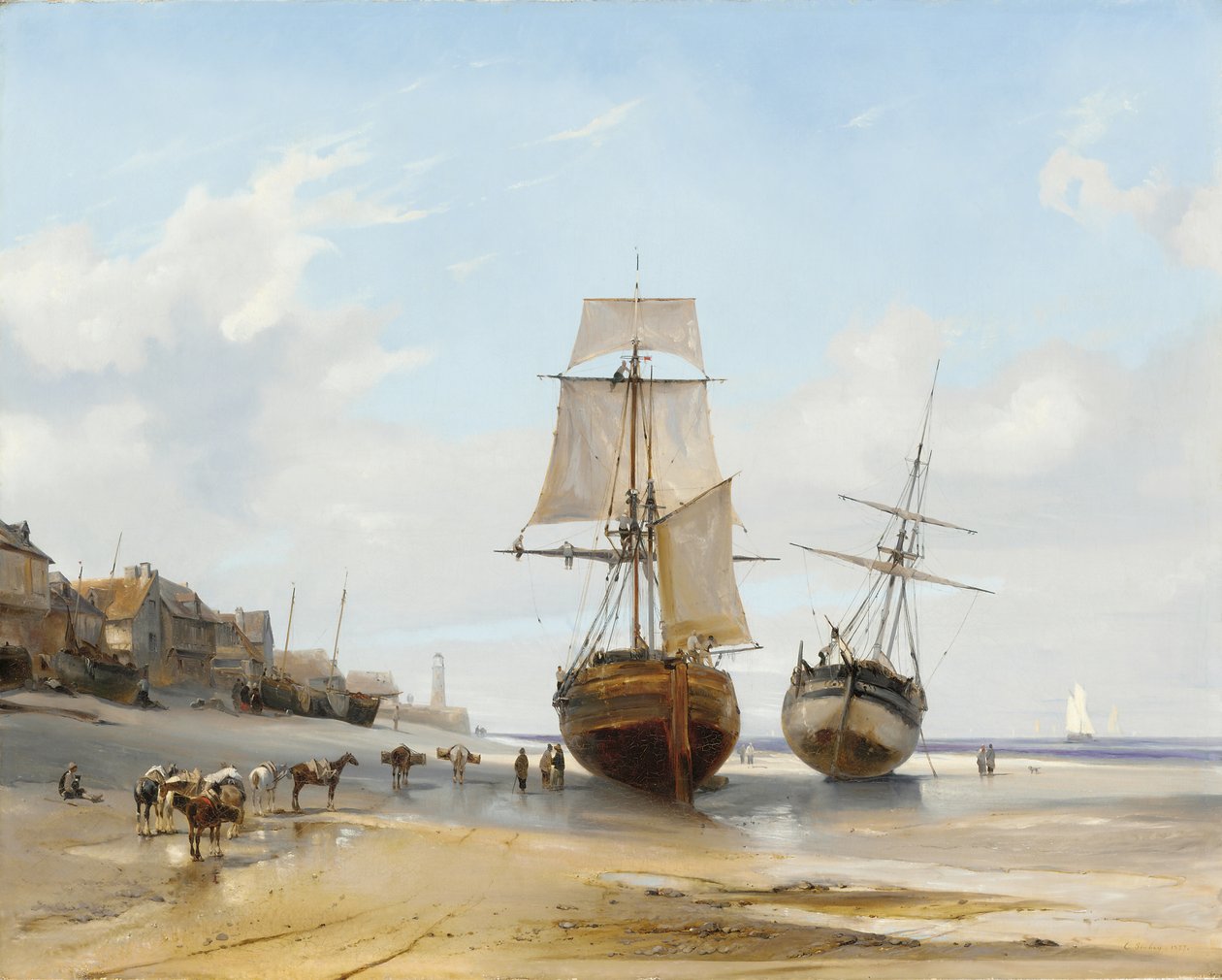 Beached Boats by Eugene Isabey