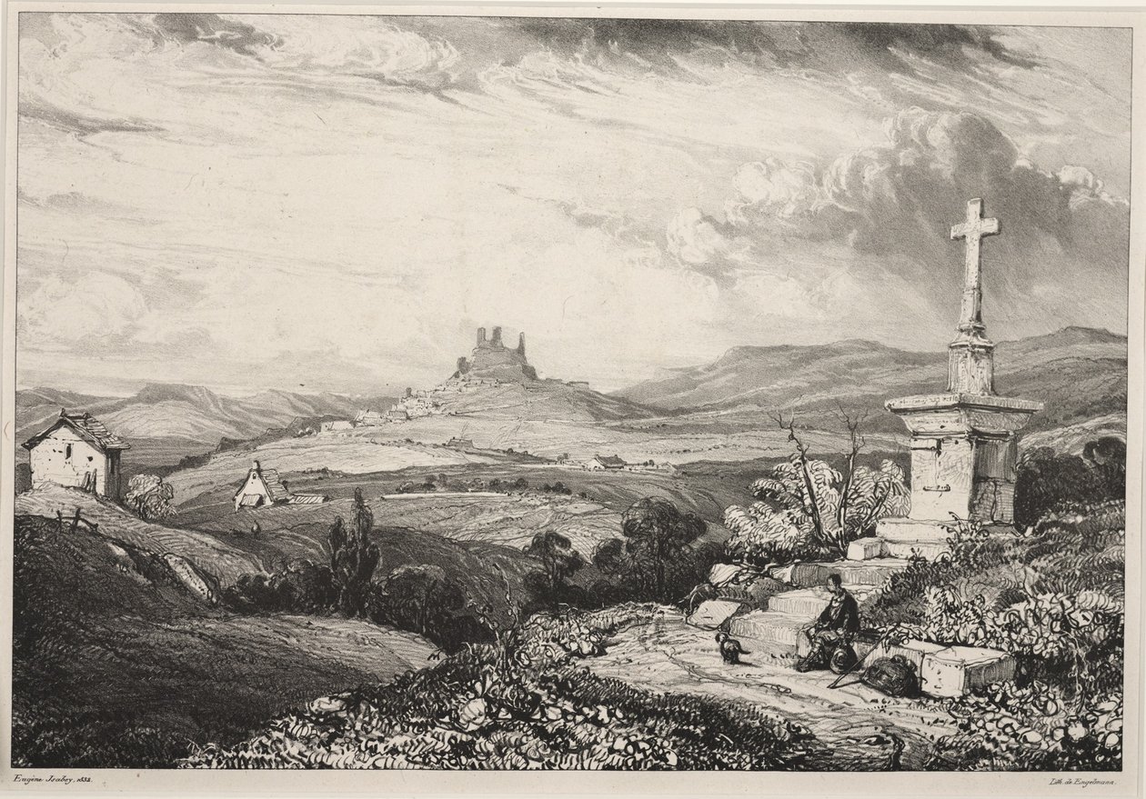 Larderole Castle, Auvergne by Louis Eugene Gabriel Isabey