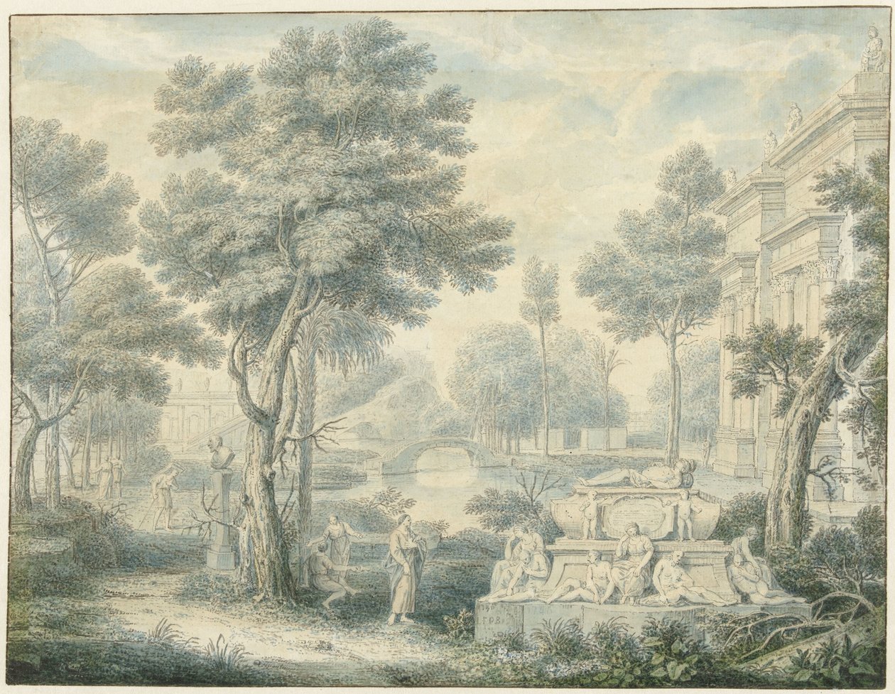 Arcadian Landscape with a Tomb by Louis Fabritius Dubourg