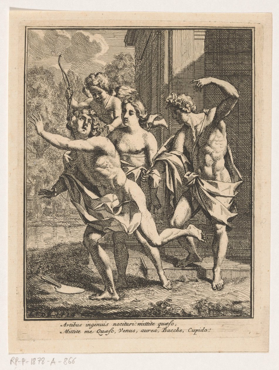 A Young Man Fleeing from Bacchus, Venus, and Amor by Louis Fabritius Dubourg
