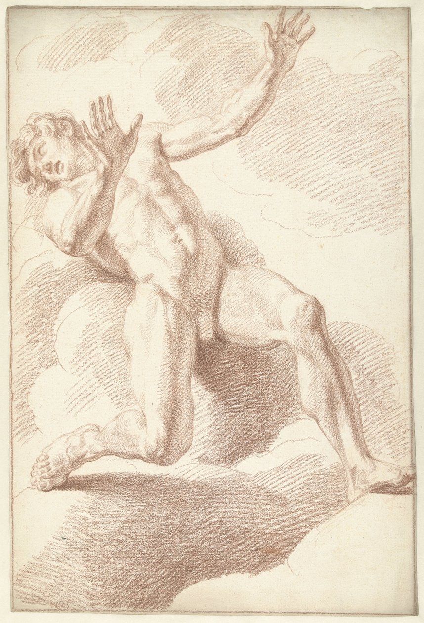 Male Nude, Reclining by Louis Fabritius Dubourg
