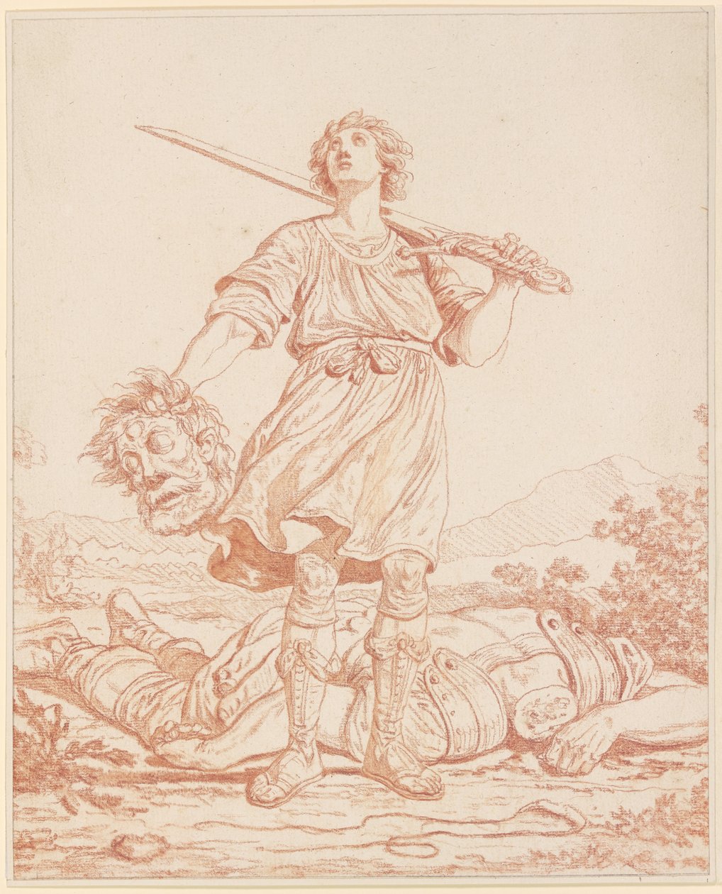 David as Victor over the Giant Goliath by Louis Felix de la Rue