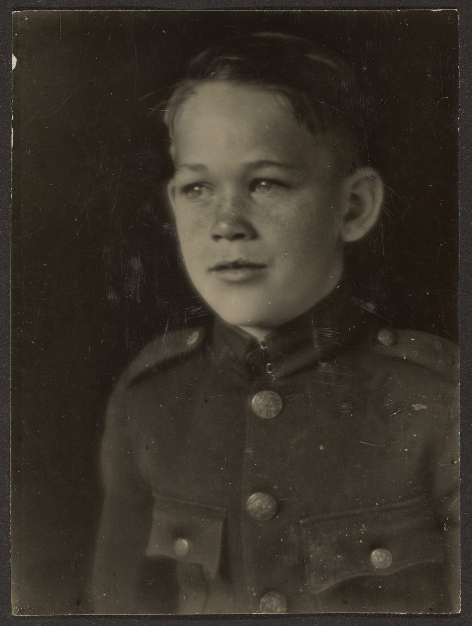 Boy Dressed Up in Uniform by Louis Fleckenstein
