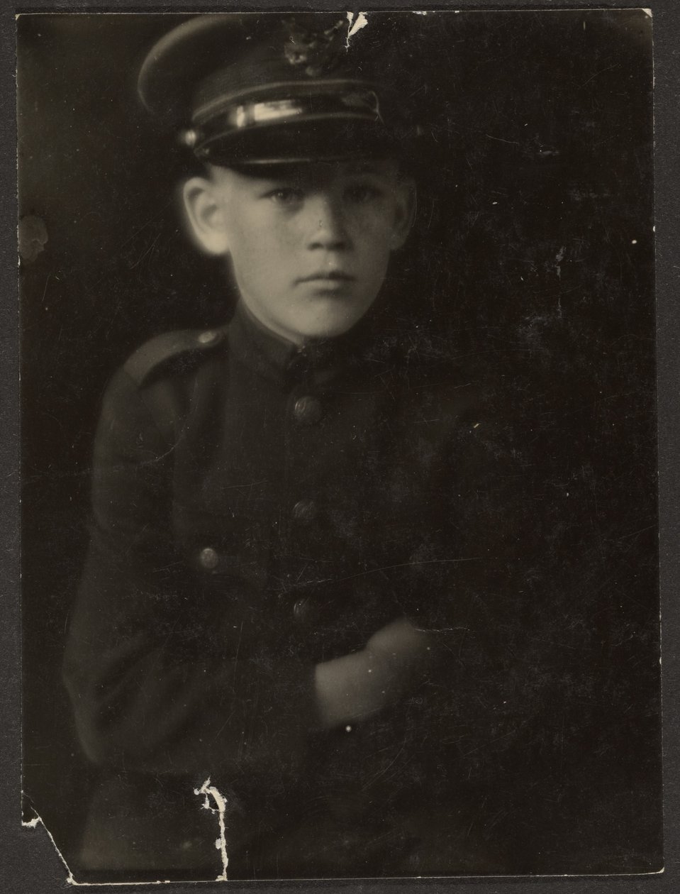 Boy Dressed Up in Uniform by Louis Fleckenstein