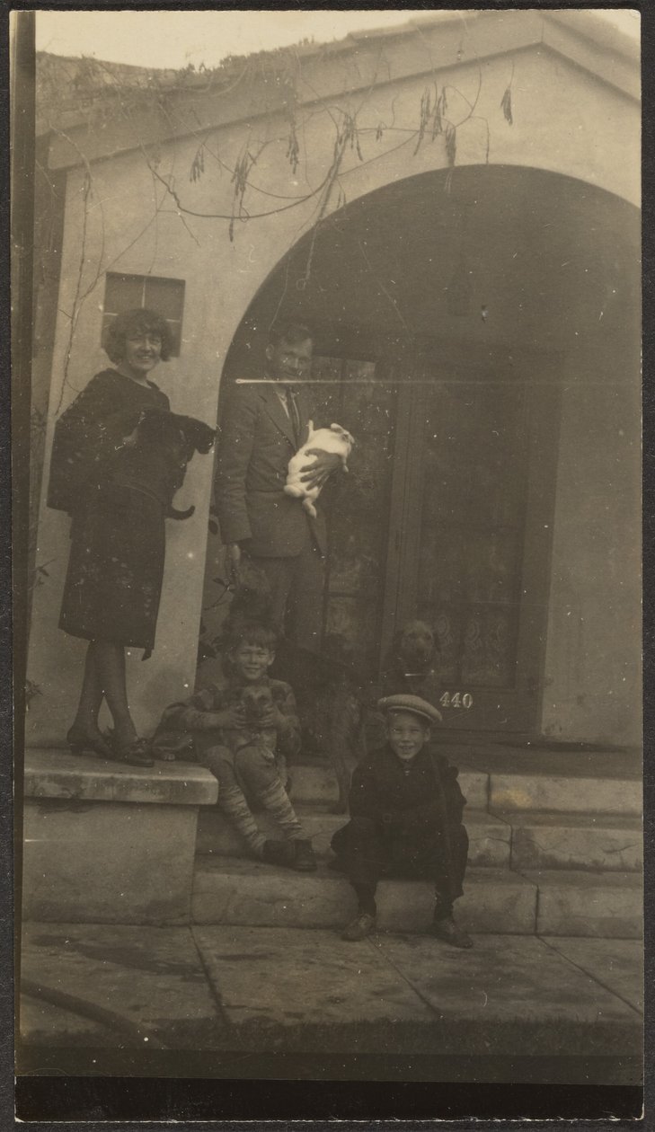 Family in Front of Fleckenstein Studio in Long Beach by Louis Fleckenstein