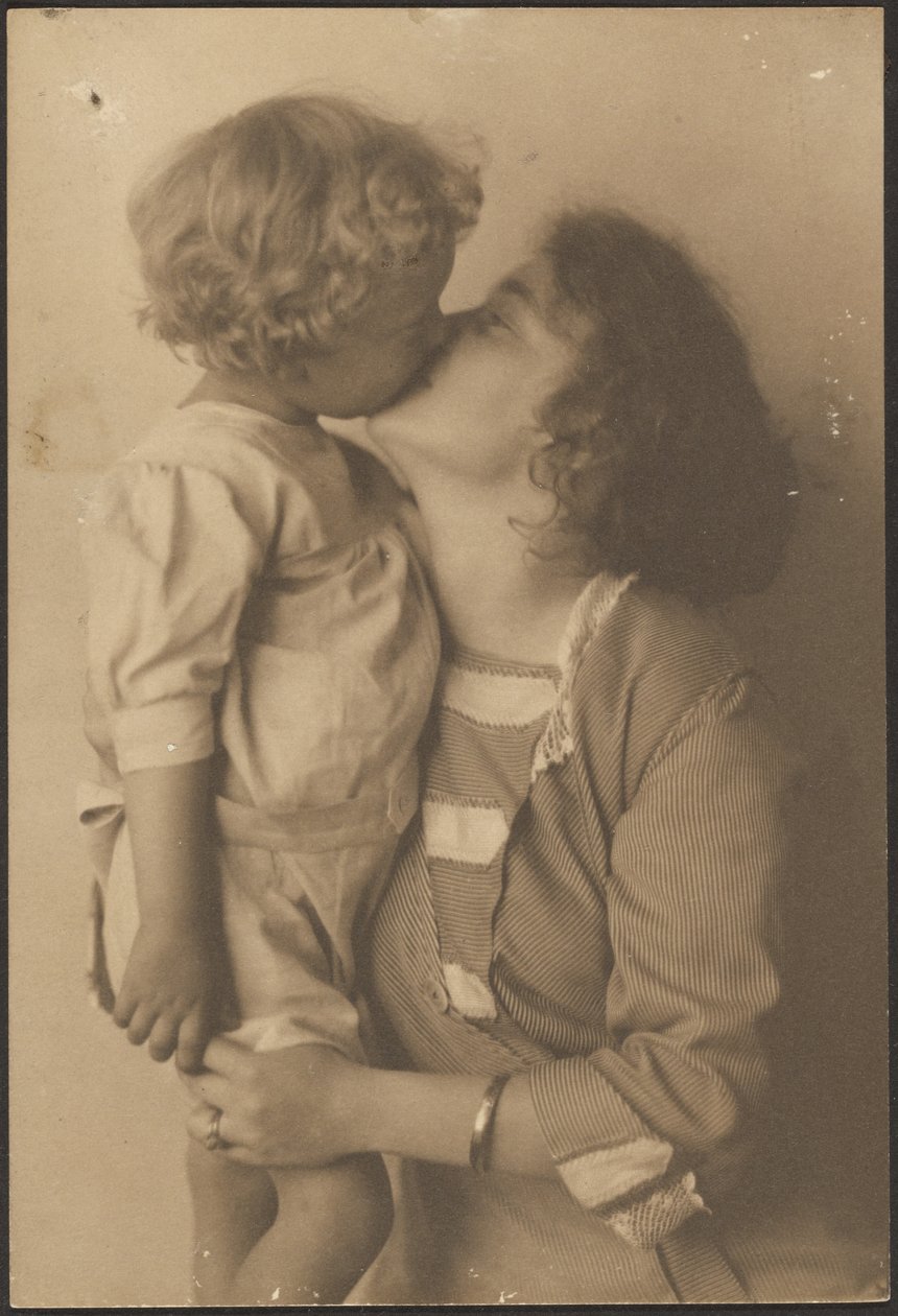 Mother and Child Kissing by Louis Fleckenstein