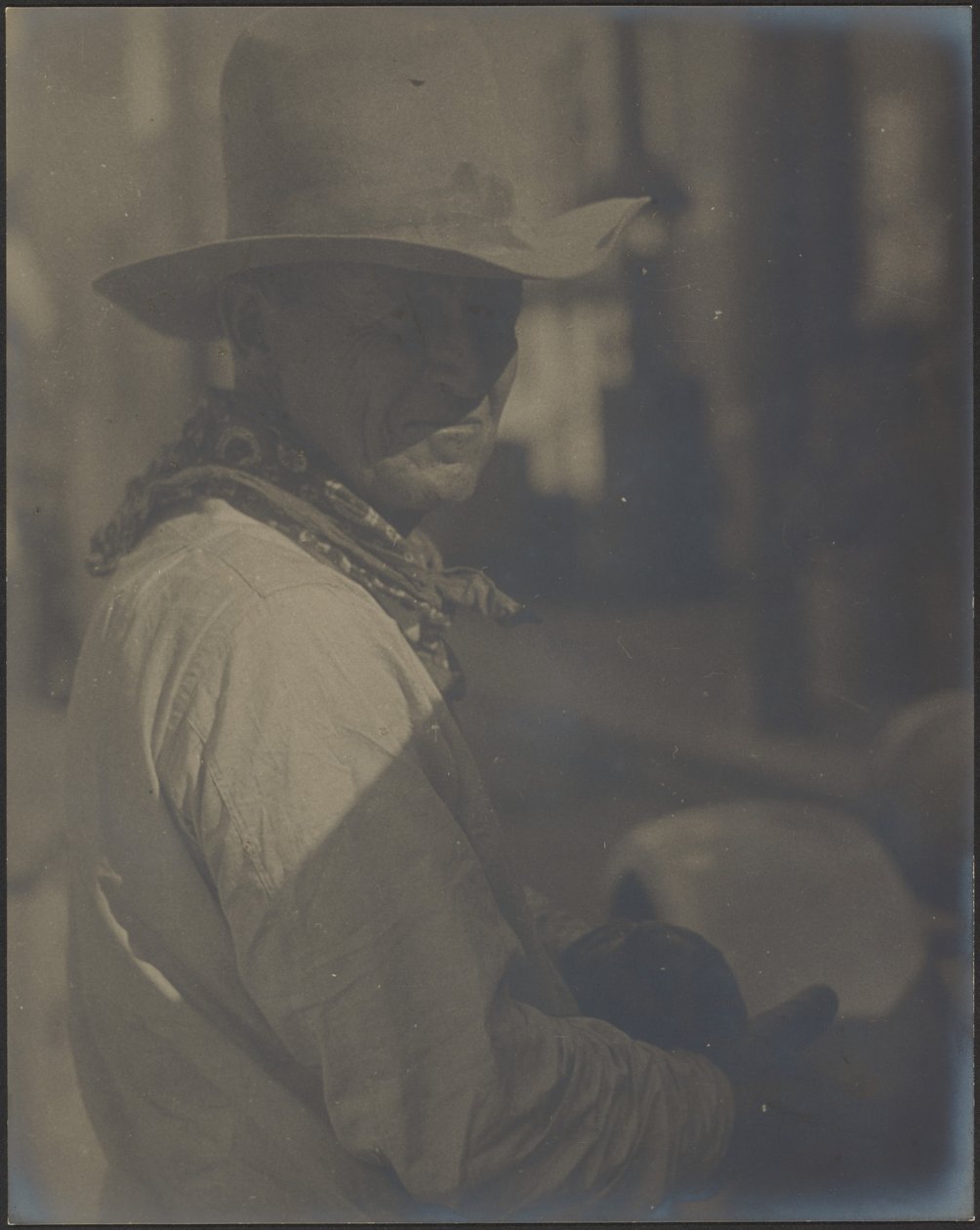 Portrait of a Man in Cowboy Gear by Louis Fleckenstein